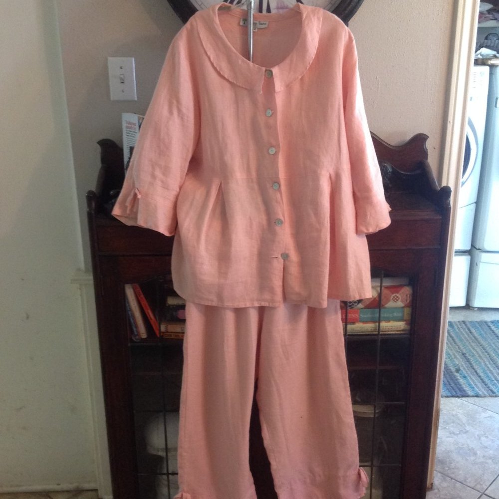 Womens Cottage Resort Clothing Linen Set M